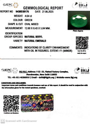 4.64/CT Natural Panna Stone with Govt. Lab Certificate (8991)